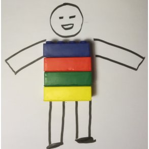 4 anti-stress byggeklodser  farverige skumklodser til lring