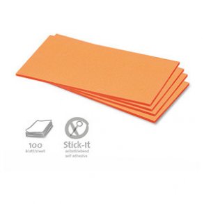 100 Stick-It kort - rektangulrt orange 9,5 x 20,5 cm