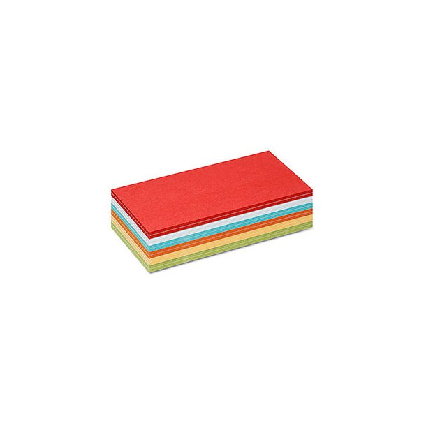  300 Stick-It rektangulre kort i hvid, rd, bl, grn, gul og orange 