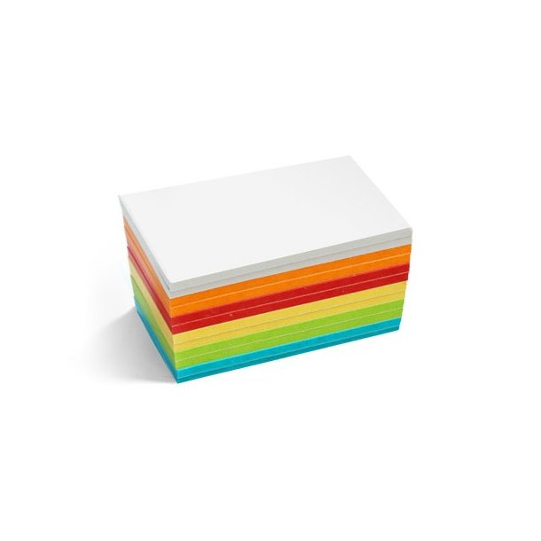 150 Mini Stick-It rektangulre kort i 6 farver