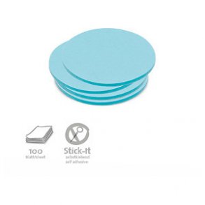 100 Stick-It kort - sm runde bl  9,5 cm