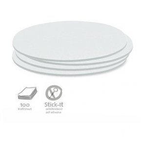 100 Stick-It kort - ovale, hvide 11 x 19 cm