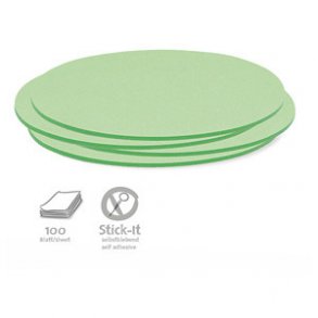 100 Stick-It kort - ovale grn 11 x 19 cm