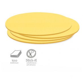 100 Stick-It kort - ovale, gule 11 x 19 cm