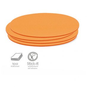 100 Stick-It kort - ovale, orange 11 x 19 cm
