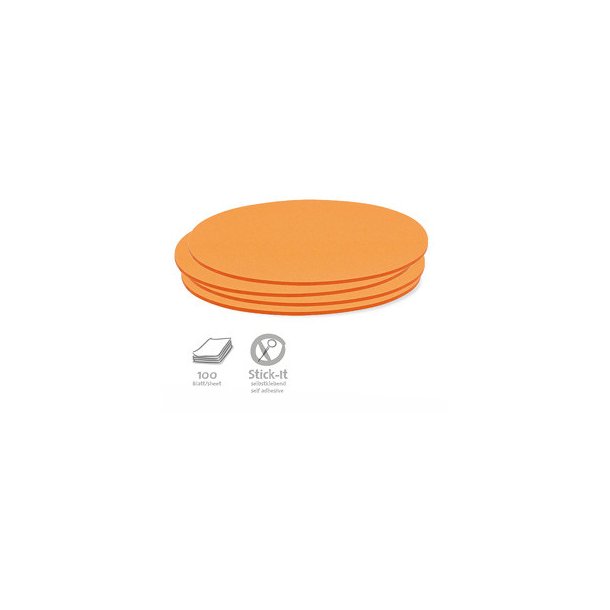 100 Stick-It kort - ovale, orange 11 x 19 cm