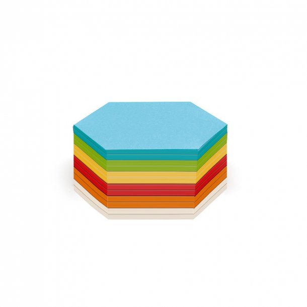 300 Hexagonal selvklbende kort, forskellige farver