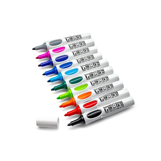Neuland No.One� whiteboard tuscher � 10-pak farves�t runde spidser