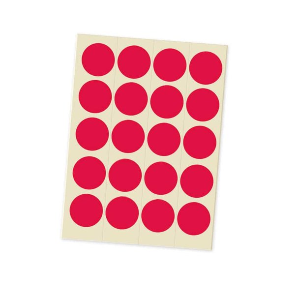 Voting dots, d 20 mm, 1000 styk, Rde