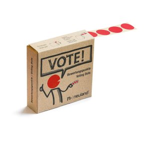 Voting dots, rulle med 1000 styk, rde